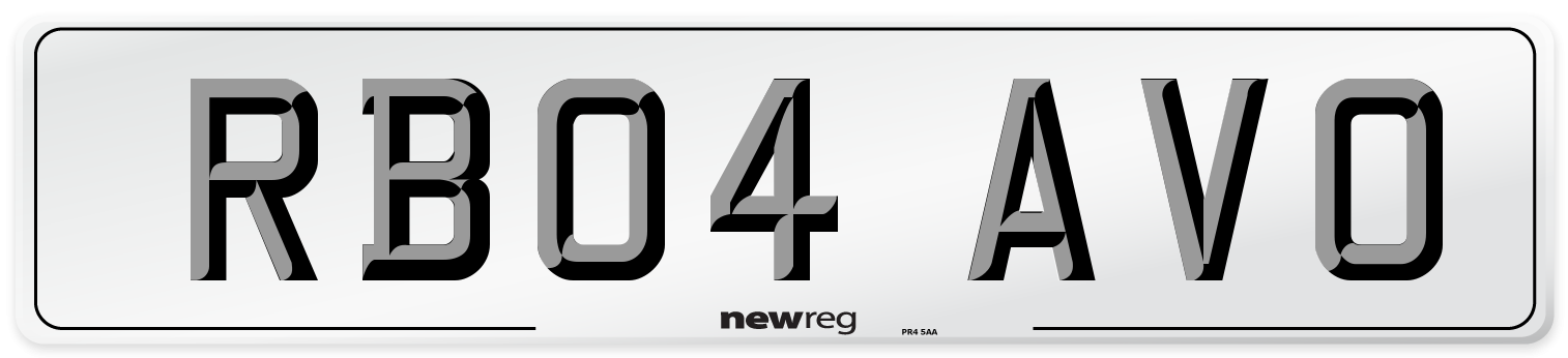 RB04 AVO Number Plate from New Reg